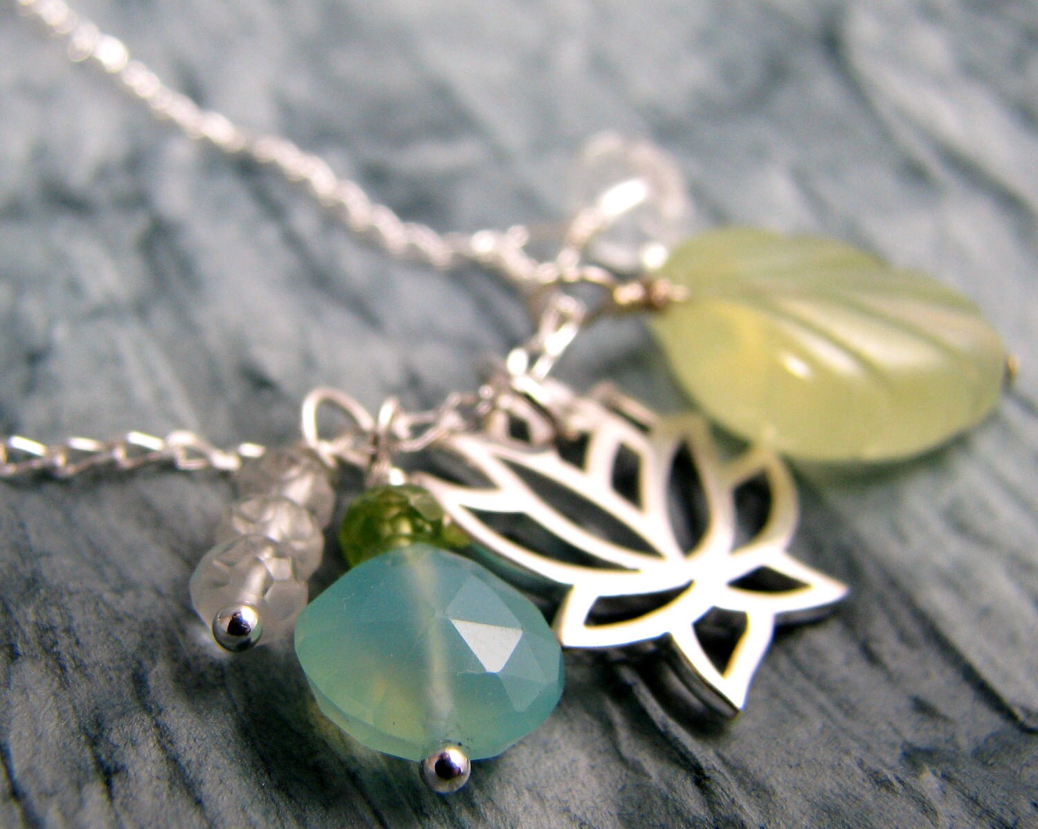 Yoga jewelry lotus blossom charm sterling silver healing