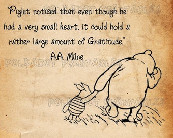 Set of 5 Classic Winnie the Pooh and Piglet Cards - Instant Download - 5 PDFs