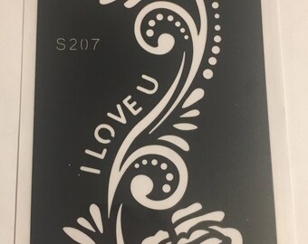 1 Reusable Henna Tattoo Stencil Temporary Tattoo #S207 FREE SHIP !!!