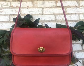 Coach "Compartment Bag" Style #9850 Red Leather