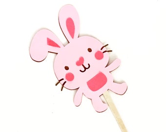 Bunny Cupcake Toppers, Appetizer Picks. Tags, custom colors