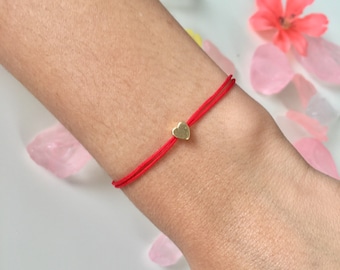 Heart Red String Bracelet, Protection Bracelet, Friendship Bracelet, Red String of Fate, Kabbalah bracelet, Protection. Hilo Rojo Protector.