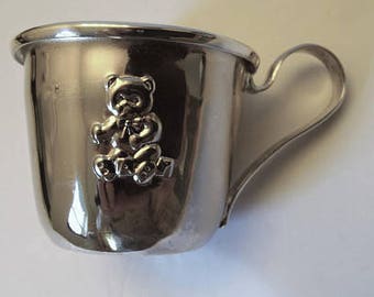 Silver Plate Baby Cup - Teddy Bear