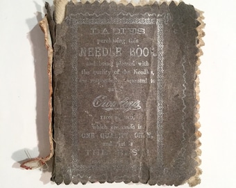 Vintage Needlework Book with Needles, Ca: 1910.