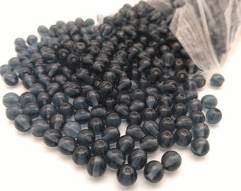 Round Glass Czech Beads 6 mm - Montana Blue