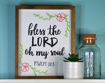8"x10" CUSTOM BIBLE VERSE hand lettered sign (with frame!)