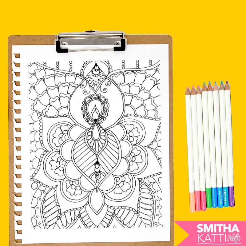 Henna Coloring Page Download