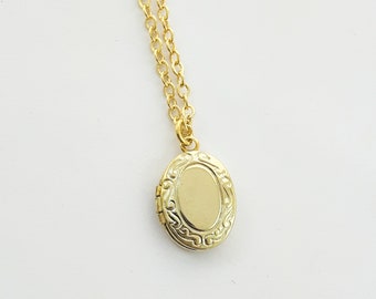 Tiny Vintage Locket Necklace