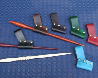 Leather Magic Wand Holster, Sheath, Carry Case, Belt Loop - 6 Colors