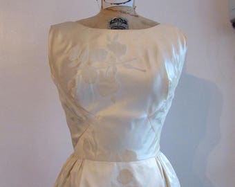 Vintage Silk Satin Velvet Wedding Dress 1960s - Gina