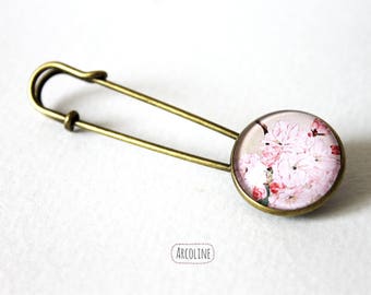 Cabochon 20 mm Vintage cherry blossom pin