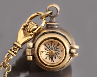 Secret Stash Necklace Compass Locket Necklace
