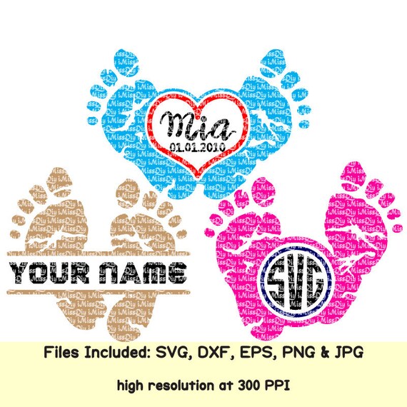 Download Newborn baby feet svg foot footprints svg monogram svg boy