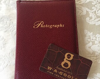 WA Goold Leather Photograph Album, Made in England, Vintage Photo Album