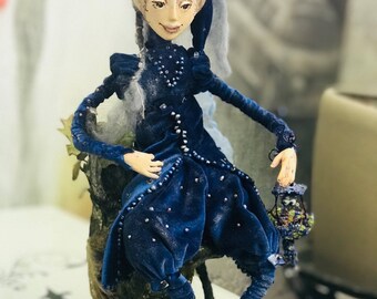 Arethusa - a Woodland Dwelling Fairy - Wiccan Art Doll - ooak fairy doll - fairy doll - pagan - Wiccan - art doll - paper mâché