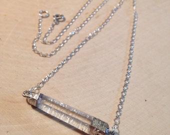 Quartz Bar Necklace with sterling chain