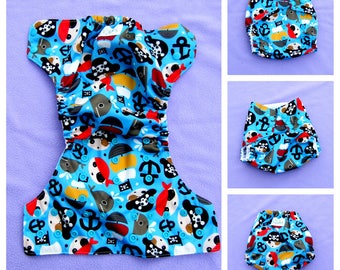 Cloth Diaper, Cloth Nappy, Baby Diapers, Pirates, Pirate Diaper, All In One, AIO, Diaper Cover, Pocket Diaper, Reusable Diapers