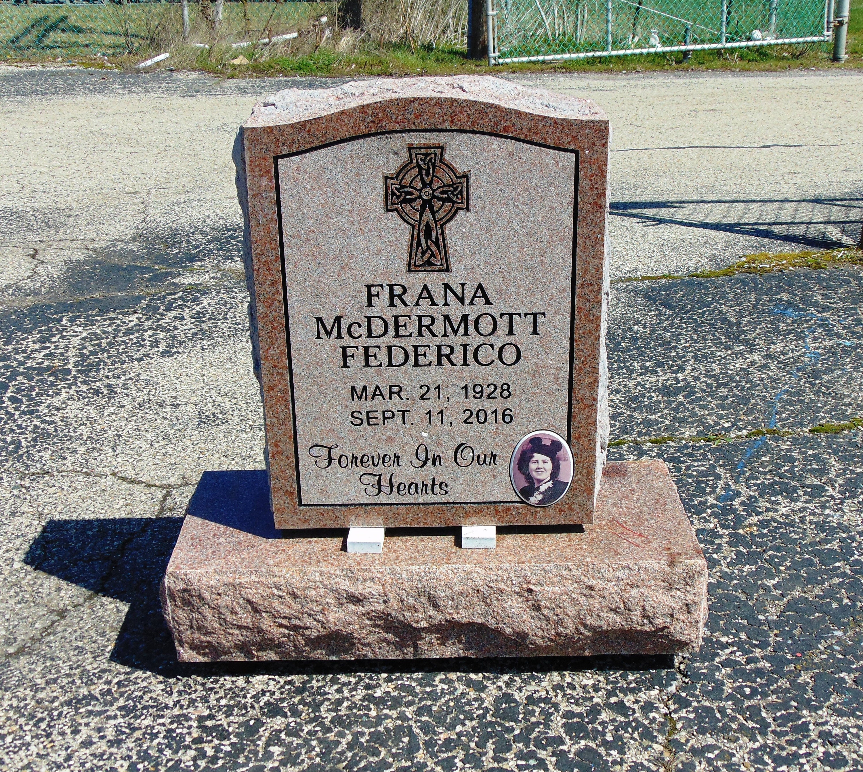 Cemetery Headstone morning rose granite 18 x 6 x 24