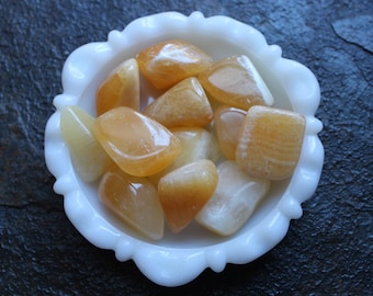 Orange Calcite -Tumbled Stone - Large
