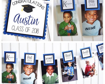 Graduation Photo Banner - Graduation Photo Display - Graduation Party Decorations - Graduation Banner - High School Grad - Class of 2018