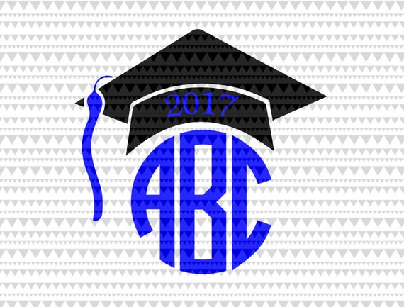 Download Items similar to Graduation Cap Monogram Frame SVG DXF EPS | Senior 2017 | Graduation 2017 ...