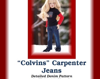 Colvins Carpenter Jeans PDF pattern for 14" Kish Chrysalis dolls like Phoenix