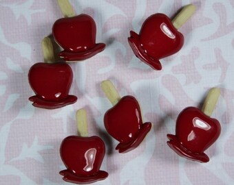Red Candy Apple Novelty Buttons