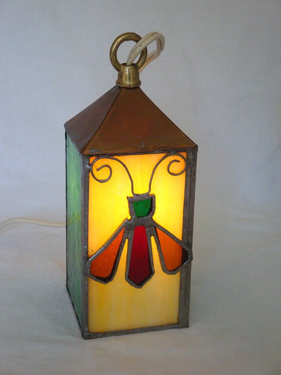 Vintage Small Slag Glass Hanging Lamp 50