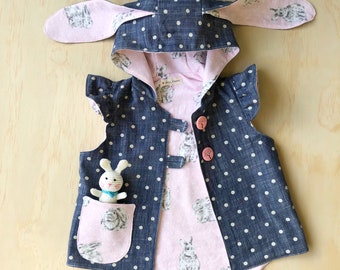 Polka dot denim vest -size 1
