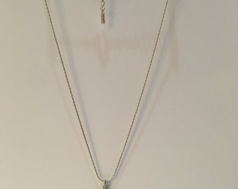 Vintage Stone Necklace with Metal Chain