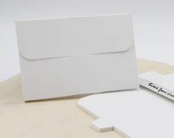 Set of 10, White Post Card Gift Box, Favor, Gift, Party