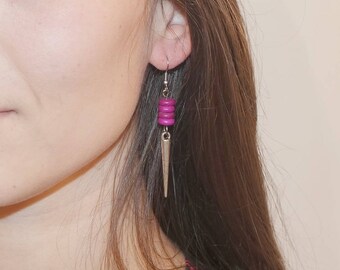 "Purple Spear" earrings