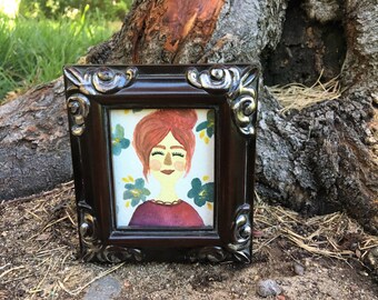 My Violet (Original Watercolor in 2.5x3 frame)