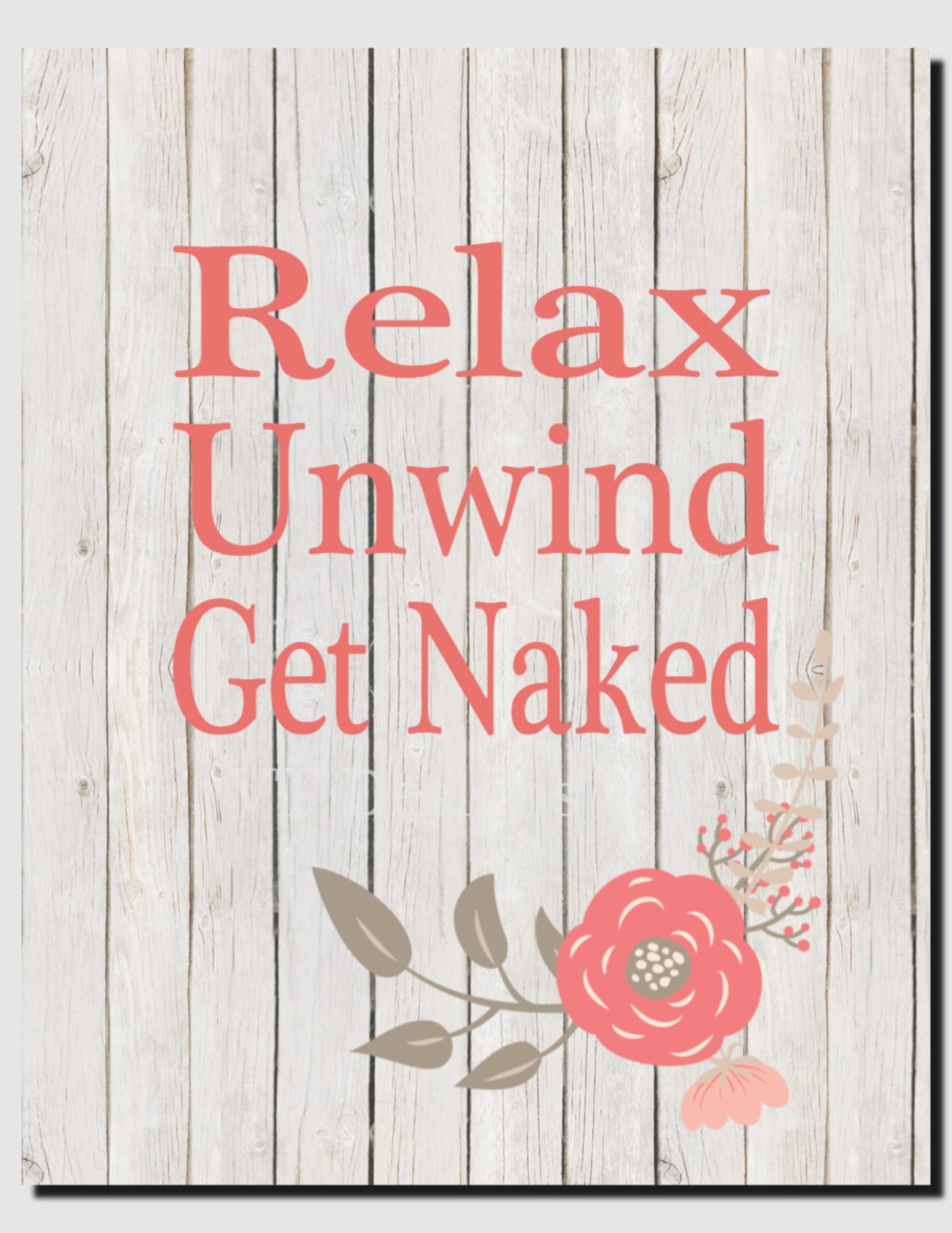 Coral Bathroom Art Rustic Bathroom Decor Relax Unwind Get