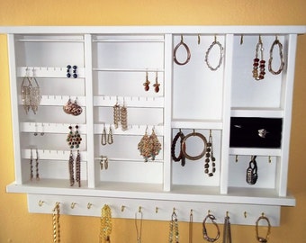 Wall Jewelry Organizer , Jewelry Storage and Organization , Jewelry Display, Large Jewelry Organizer