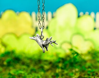 Behold! A Jackalope Necklace, The Incredible Handmade Little Bunny Charm in Sterling Silver, Bronze, or Gold
