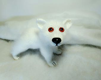 Polar Bear party Plush polar Bear teddy Stocking stuffer Stuffed animal OOAK teddy bear Arctic animals Winter Holiday decor Soft toy Xmas