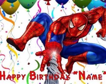 Spiderman Party Edible Cake Topper Edible Frosting Sheet - Quarter , Half , Round , Strips Sheet Sizes