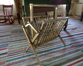 Vintage Mid-Century Brass Magazine Holder