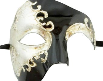Music Phantom Men's Masquerade Mardi Gras Prom Ball Mask Foil and Day of Dead Styles