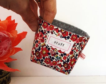 Fabric basket - Liberty fabric storage basket - fabric storage bin - dressing table tidy - craft storage - desk tidy