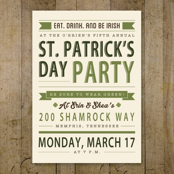 st patrick s day invitation template