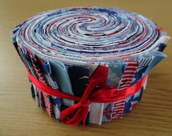 40 Jelly Roll Strips 100% Cotton Patchwork Fabric ~ Days by the Sea