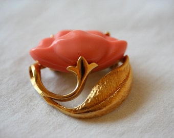 Vintage Apricot Colored Poppy PIn