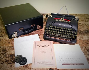 1947 Smith Corona Sterling Portable Typewriter Floating Shift With Case