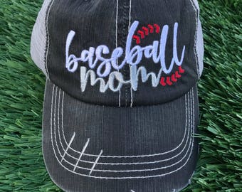 Baseball Mom Embroidered Trucker Hat