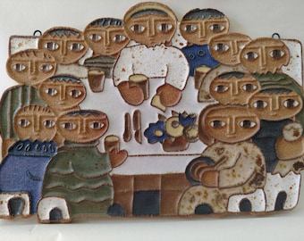 LAST SUPPER Handmade Ceramic Trivet/Plaque by Saint Andrew's Priory - OOAK