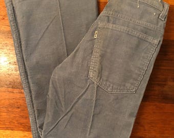 Vintage Retro 1970's Levi's Corduroys 28X32 Light Blue