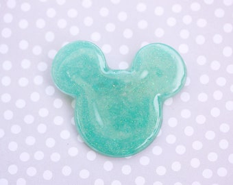 Mickey Mouse Brooch - Iridescent Aqua Gold Mickey Brooch