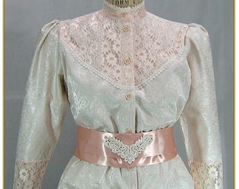 Rose Lace Brocade Victorian Blouse